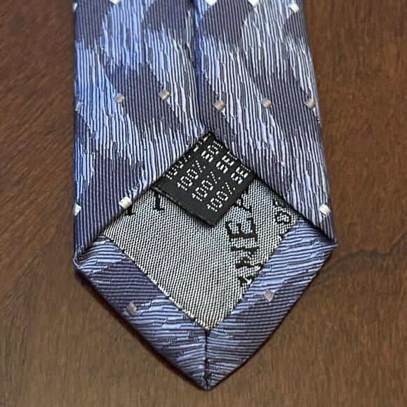 Vintage Linea Uomo Blue Hand Made 100% Silk Men’s Neck Tie Made In Italy - Picture 7 of 9